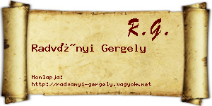 Radványi Gergely névjegykártya